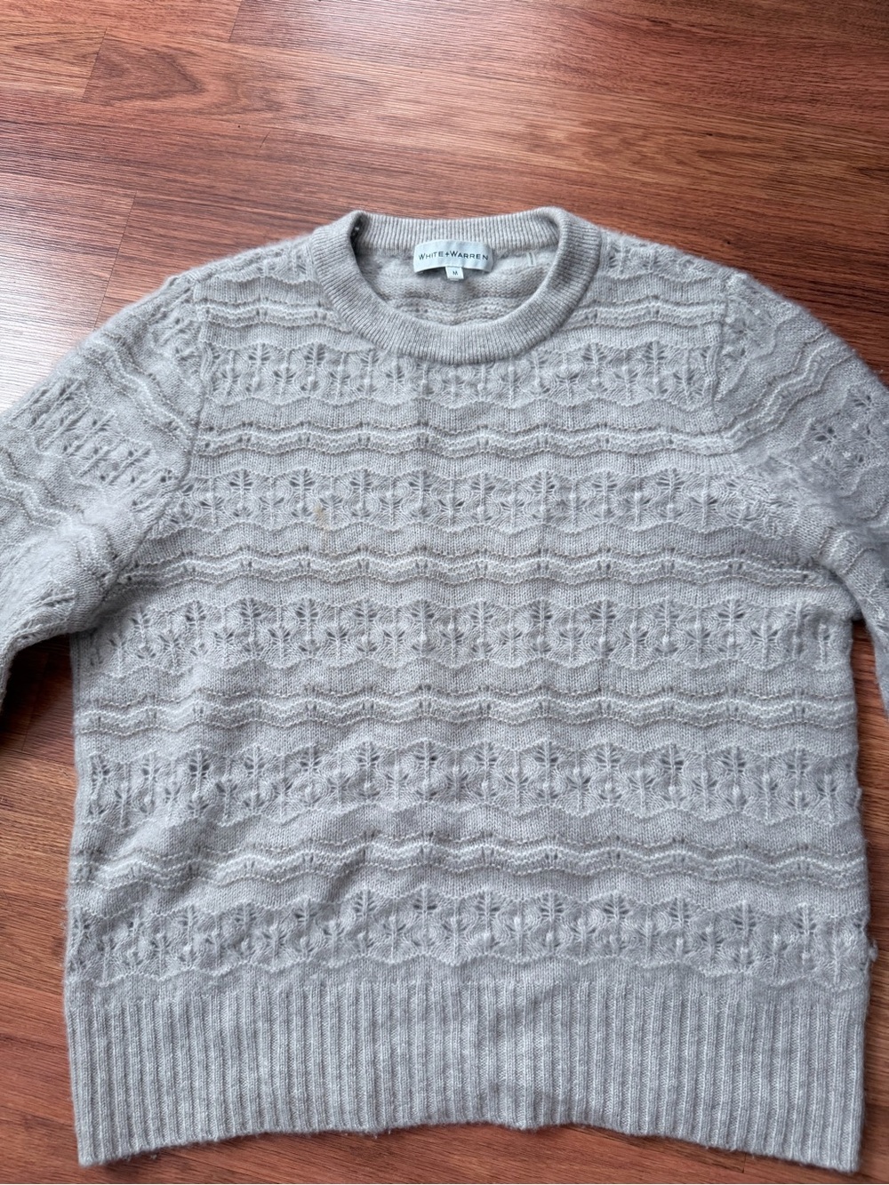 White + Warren Beige Textured Crewneck Sweater - women